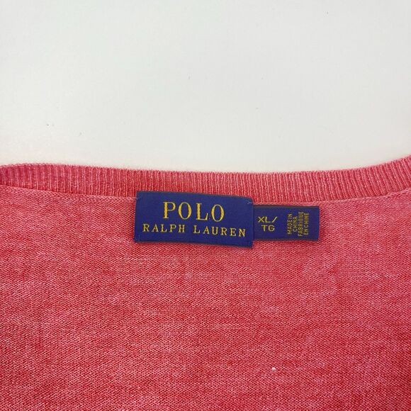 Polo Ralph Lauren Tunic Sweater XL Pink Oversized Preppy Quiet Luxury Pony - Picture 4 of 11